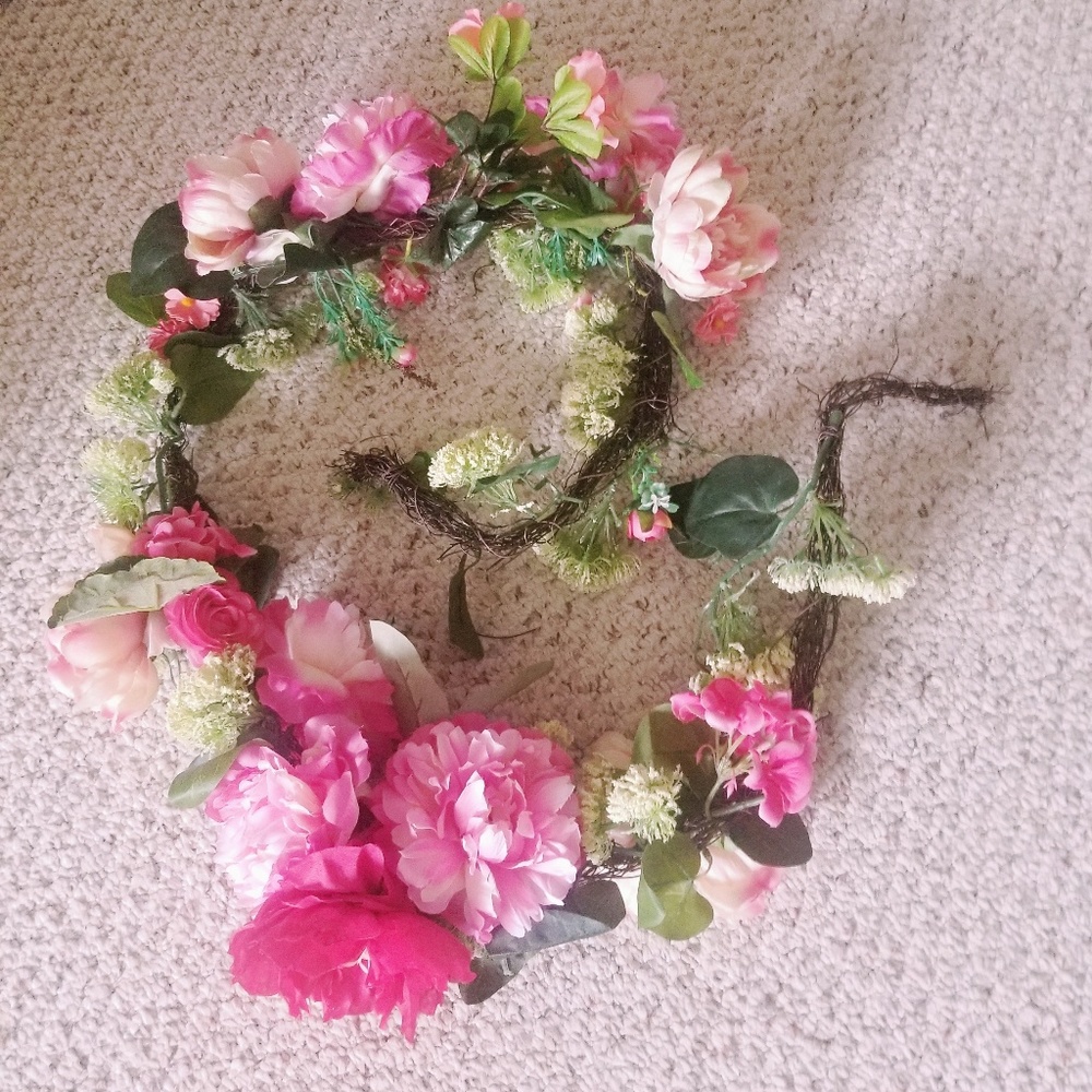 Unicorn set with floral garland horn and headband